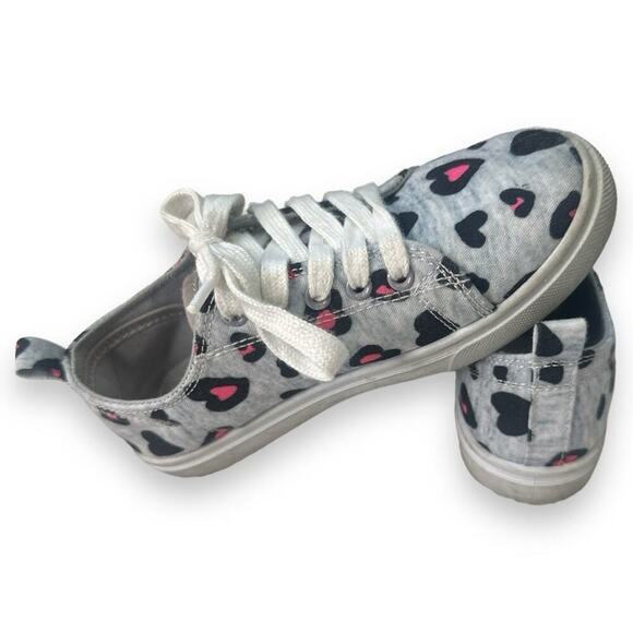 Fabkids - Girls Leopard Heart Sneakers- Size 13 - Picture 7 of 8